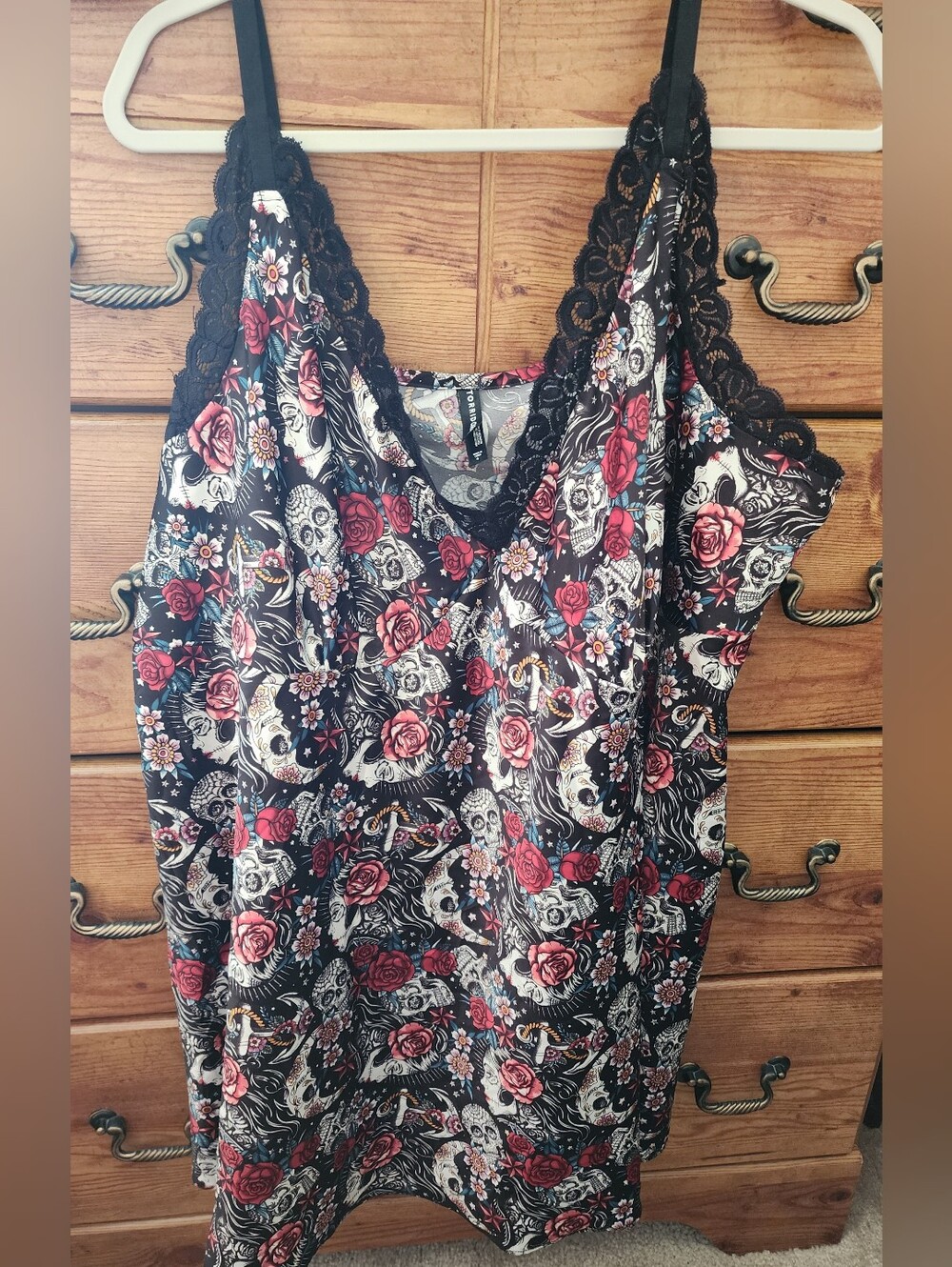 Black Skull Chemise NWT